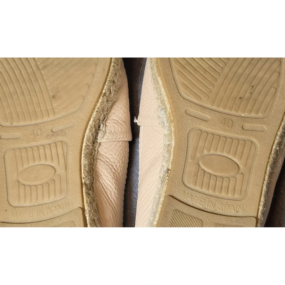 Maypol Espadrilles Lt Pink Pebbled Leather Slip On Shoes Wmn's 40 / US 9.5